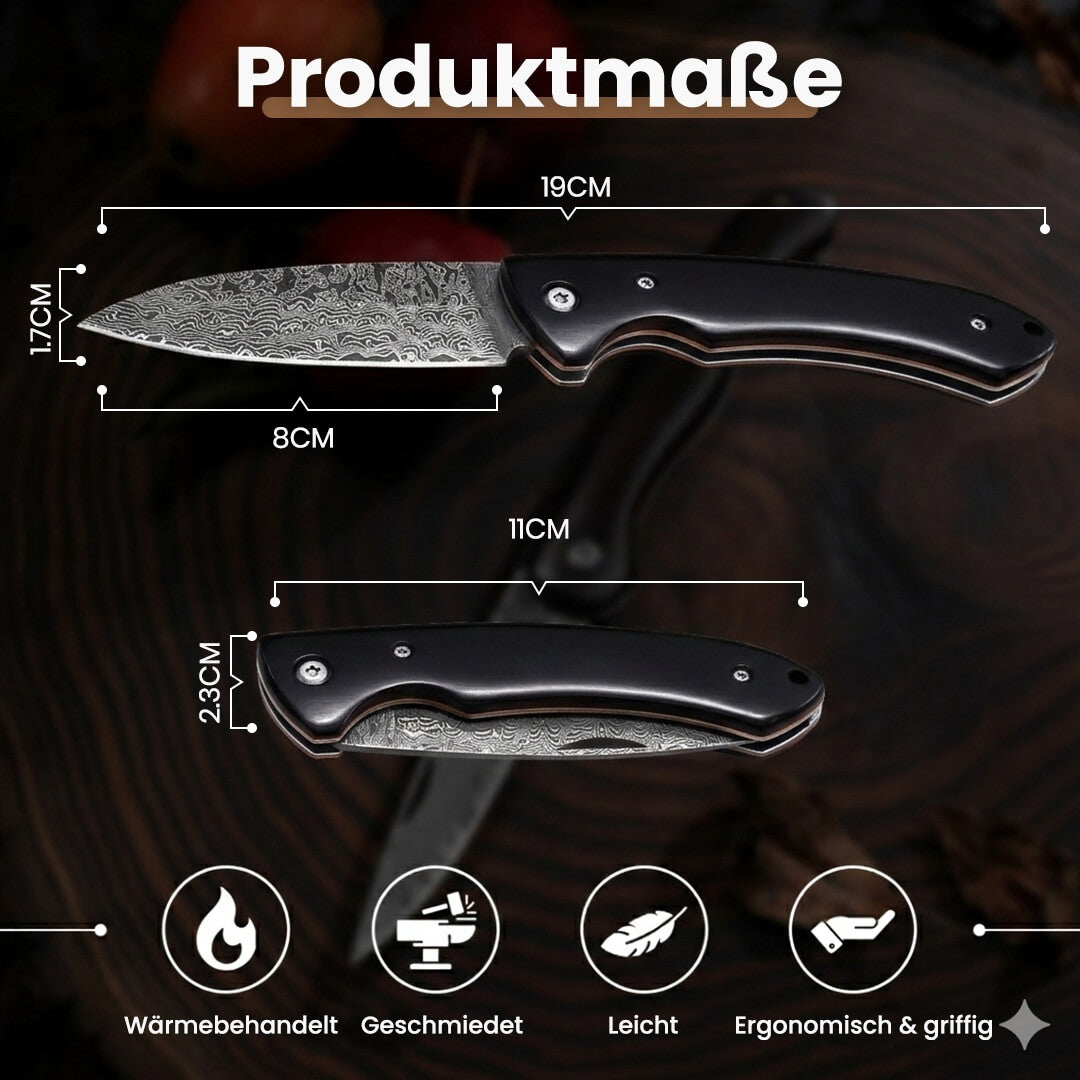 3-teiliges Premium Taschenmesser-Set aus Damaststahl