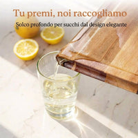 Tagliere Grande - Bifacciale con Scanalatura Raccogli-succo Perimetrale e Incavo Snack