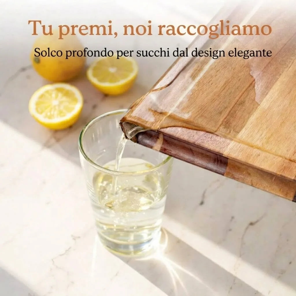 Set Vantaggio: Grande Tagliere Bifacciale + Macinini Rotondi per Sale e Pepe