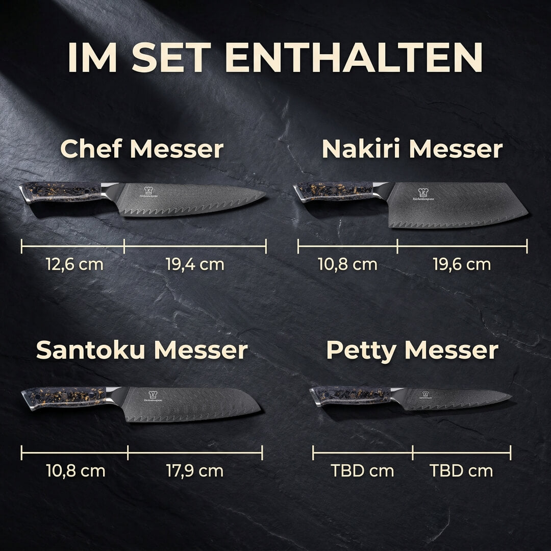 Kiiro Santoku Damastmesser