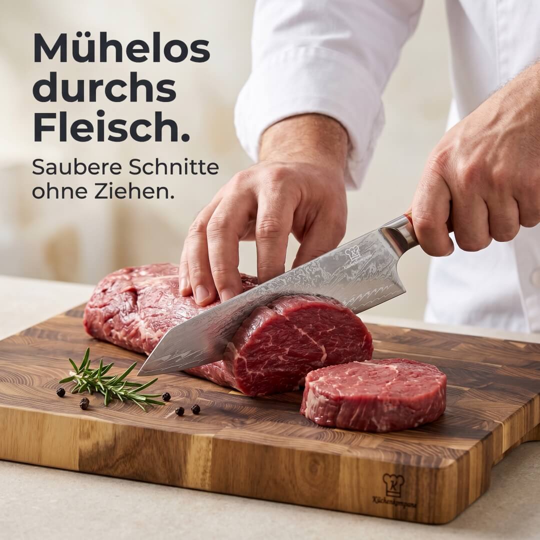 Mokuzai Santoku Damastmesser