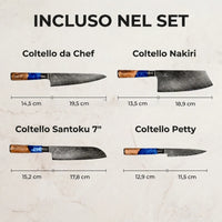 Aoki Set di coltelli damascati - incluso nel set