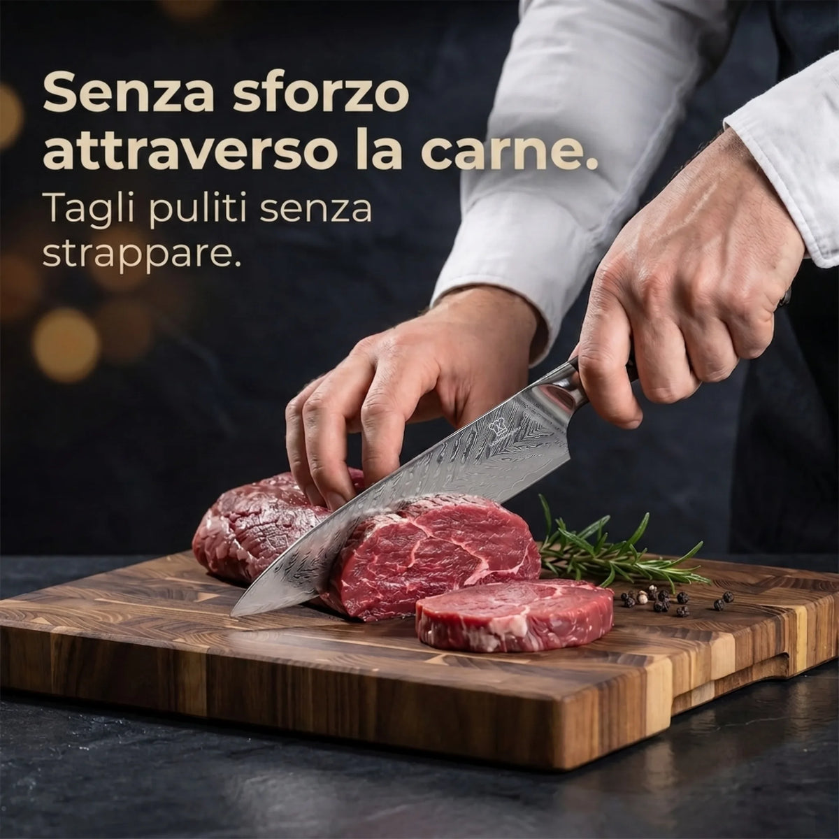 Coltello Santoku Damascato Kiiro