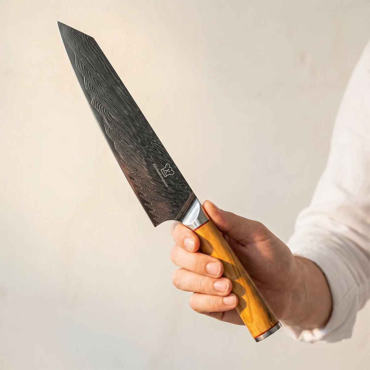 Coltello Santoku Damascato Mokuzai