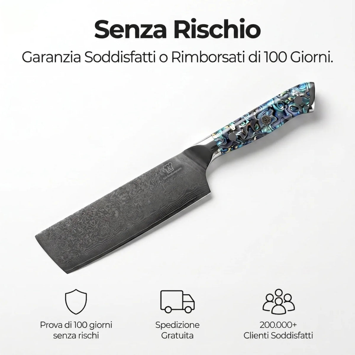 Coltello Nakiri Damascato Sheru