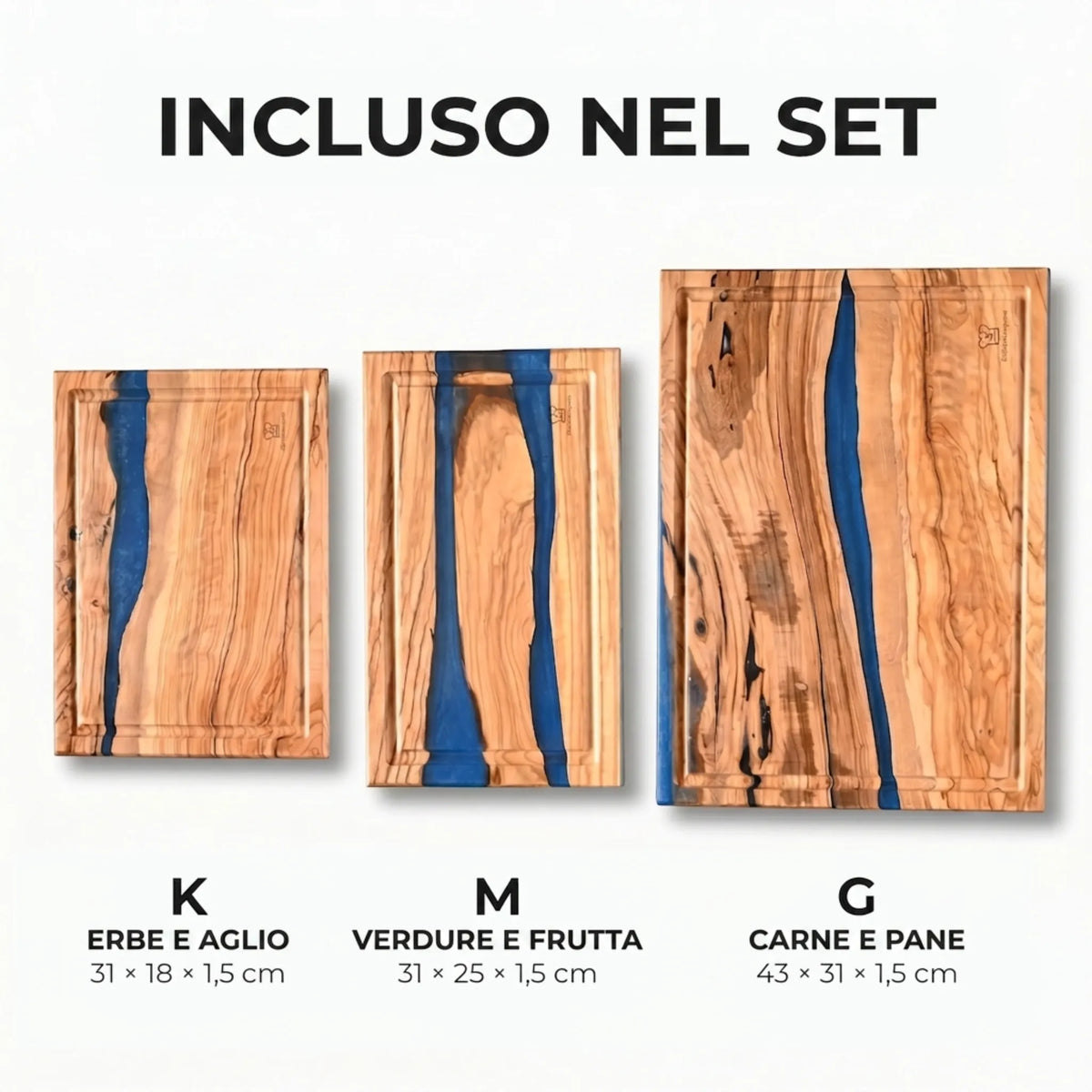 Set di 3 Taglieri Konpeki