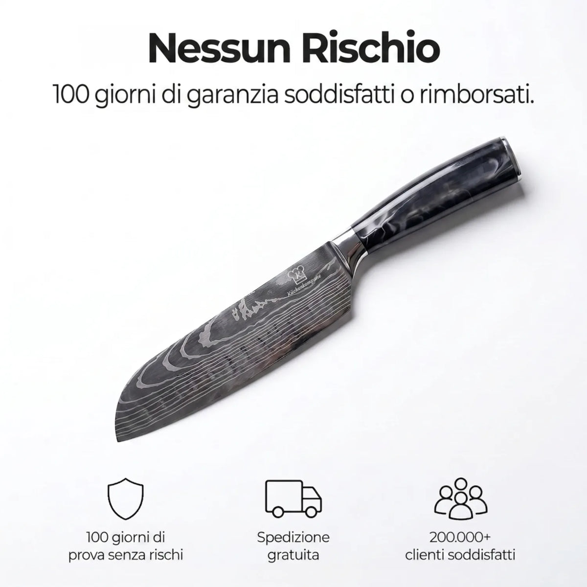 Coltello Santoku Kuro