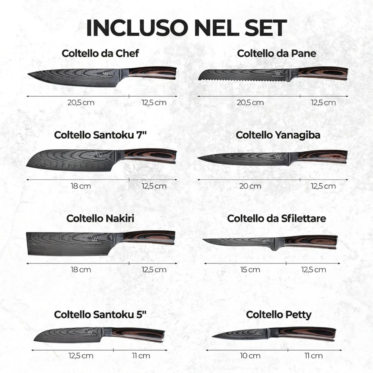 Set di Coltelli Asiatico