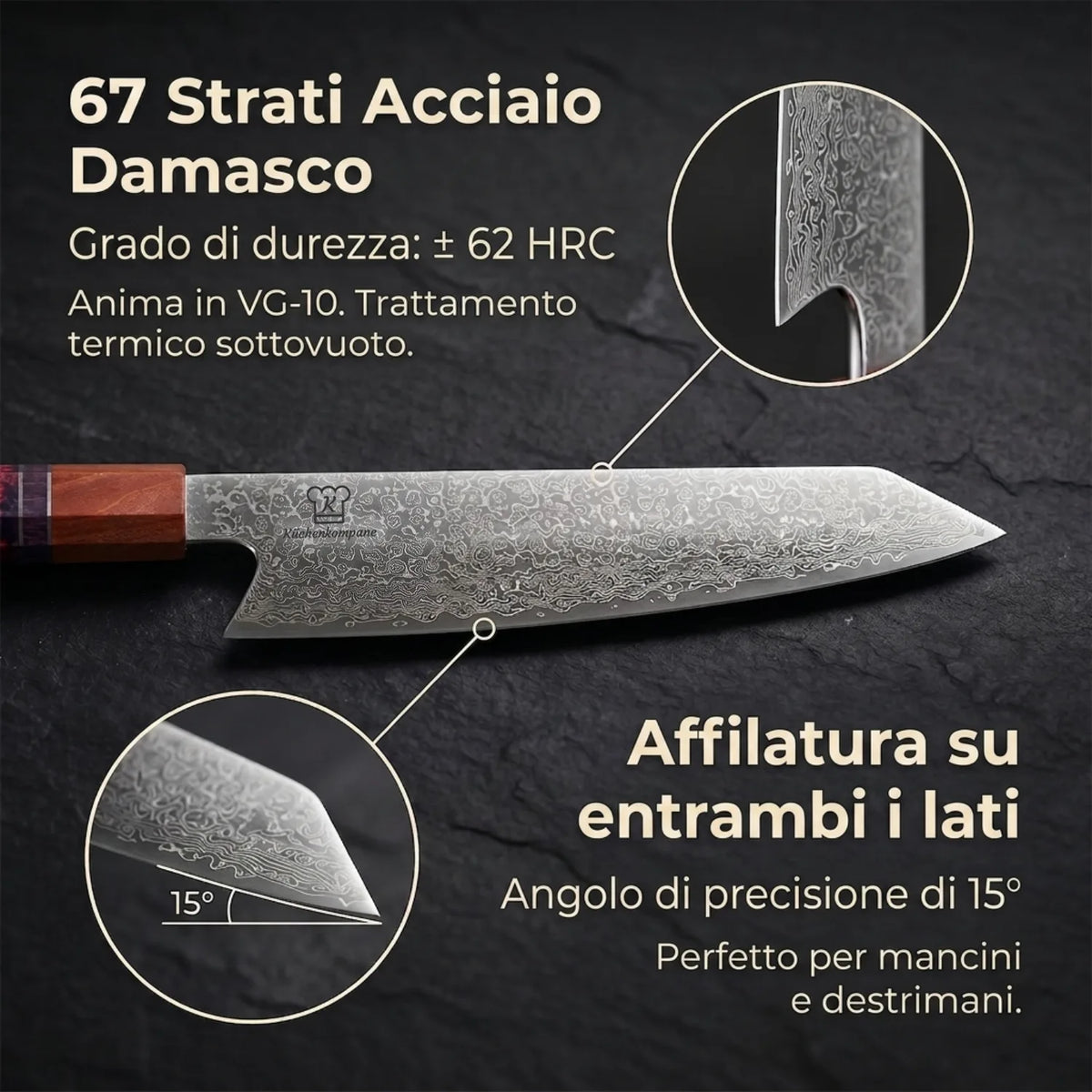 Set di Coltelli Damascati Gyuto