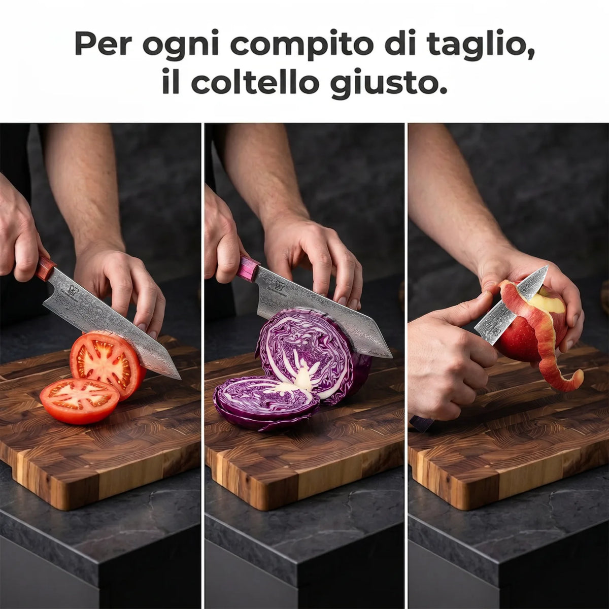 Set di Coltelli Damascati Gyuto