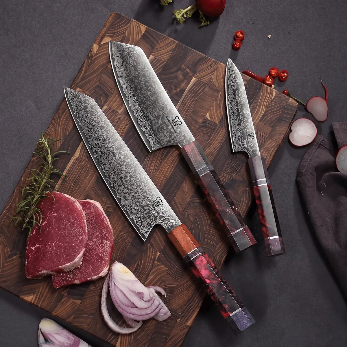 Set di Coltelli Damascati Gyuto