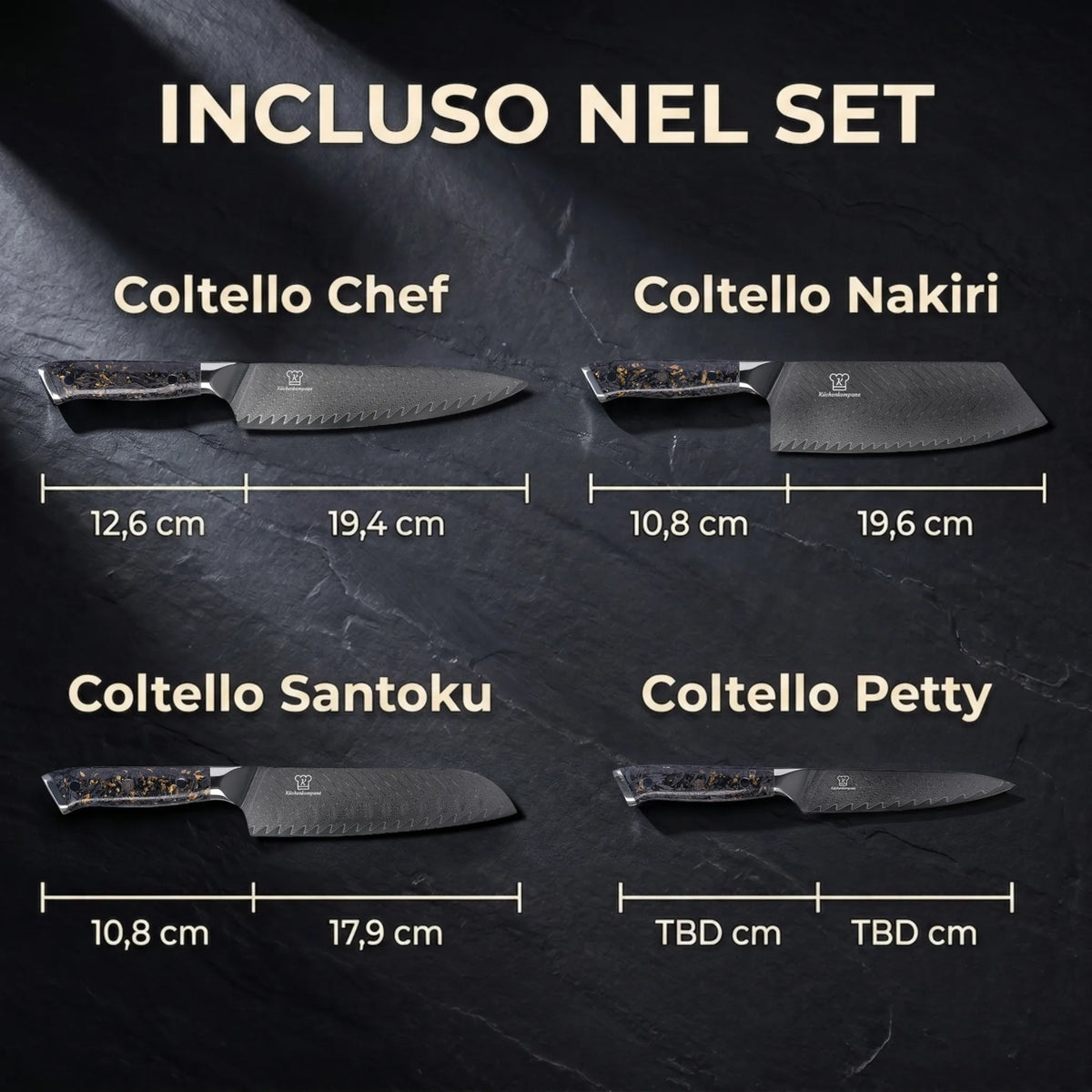 Set di Coltelli Damascati Kiiro