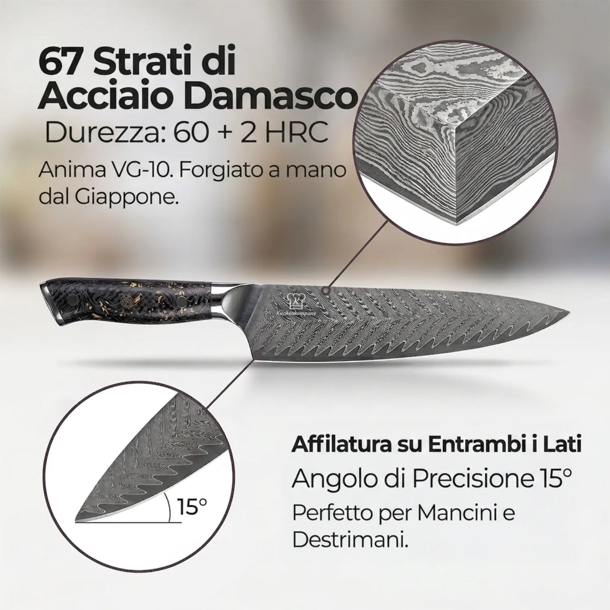 Set di Coltelli Damascati Kiiro